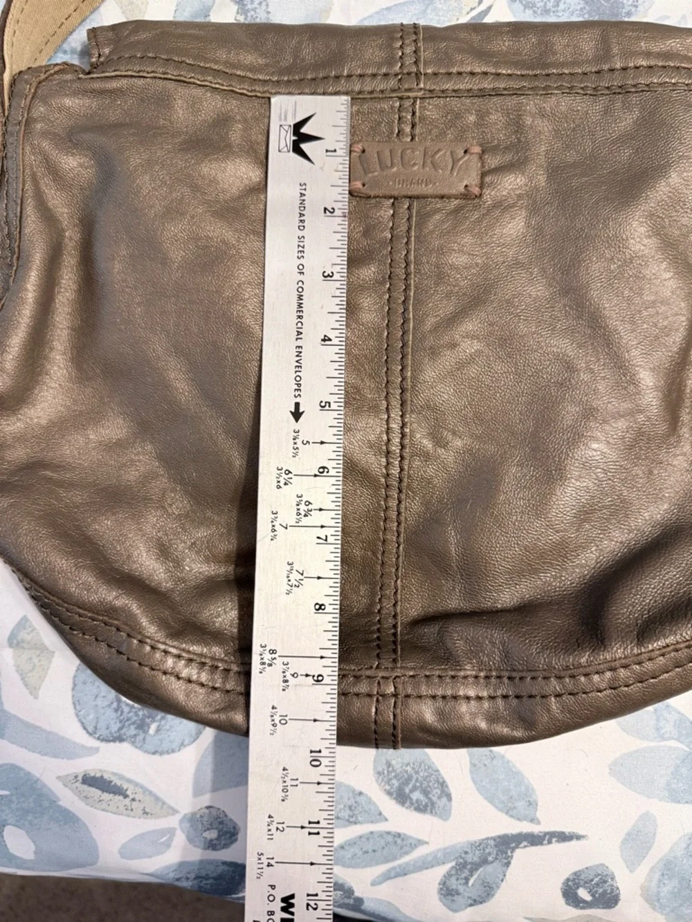Lucky Brand Metallic Taupe Leather Shoulder Bag